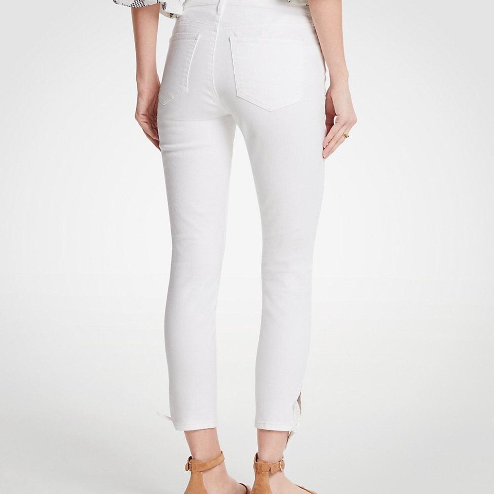 ANN TAYLOR *NEW* Ankle Tie Cropped White Pants